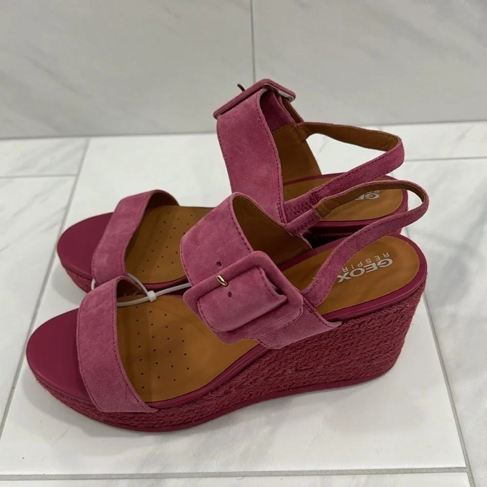 NEW! GEOX Cyclamen Ponza Wedge Sandal - Size 41